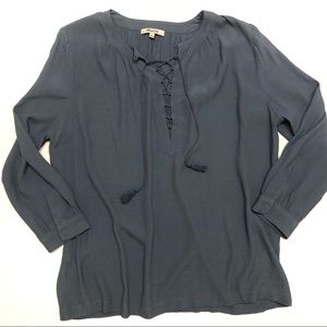 MADEWELL 3/4 Sleeve Peasant Blouse Sz S